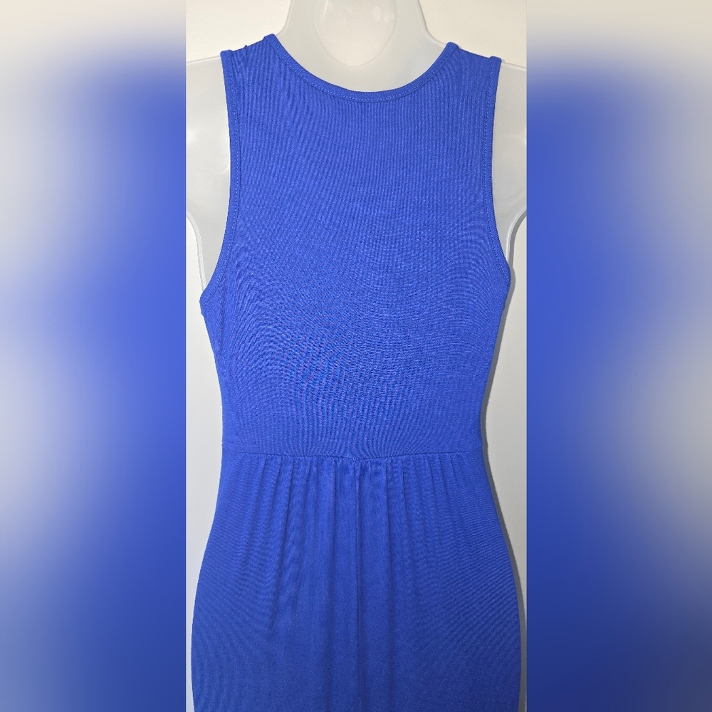 Loveappella Womens Summer Sleeveless Dress Extra Long Stretchy Royal Blue Small - Picture 5 of 8